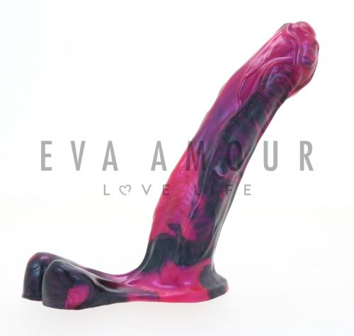 Godemiche Hercules Dildo Scarlet & Purple Medium