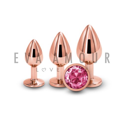 Rear Assets 3 Piece Rose Gold Trainer Kit with Pink Jewel