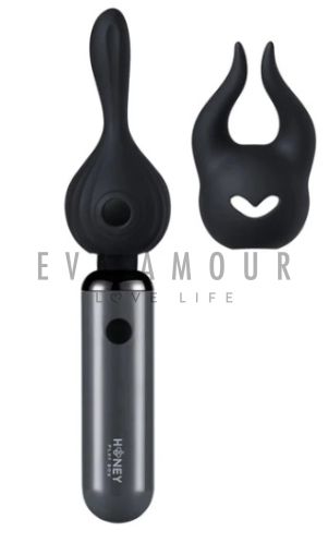 Pomi Wand - Clitoral and Body Wand Vibrator Grey Plus Attachment Bundle