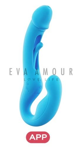 Harmony Duo - App-Controlled Strapless Strap-on Blue