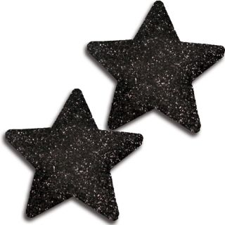 Glitter Black Glittery Star Pasties Set