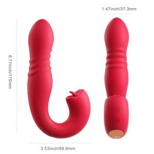 JOI THRUST 2 Pressure Sensing App Controlled Thrusting G-spot Vibrator & Tongue Licker - Blue