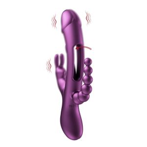 TRILUX App-Controlled Kinky Finger Rabbit Vibrator with Anal Beads-Purple