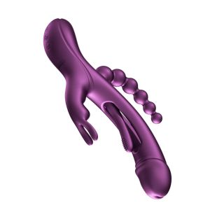 TRILUX App-Controlled Kinky Finger Rabbit Vibrator with Anal Beads-Purple